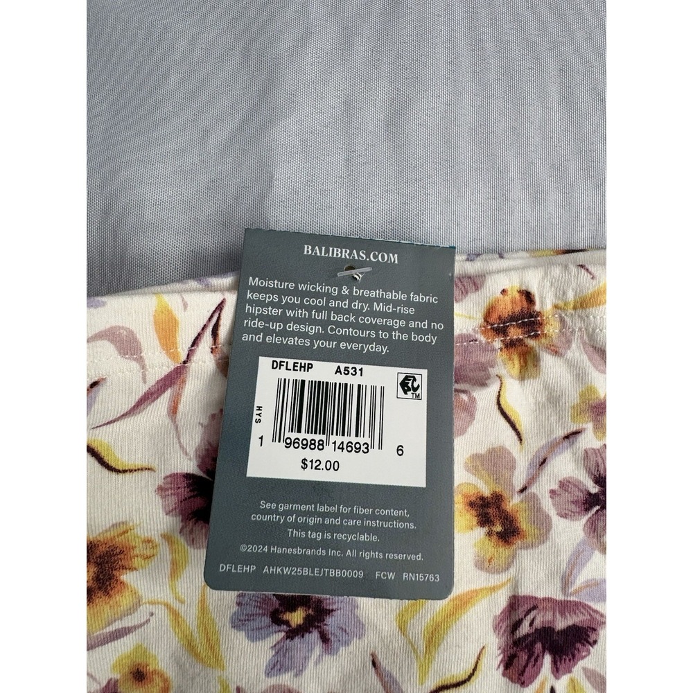 NEW Bali Breathable Cotton Hipster Panty DFLEHP Women's Size 2xlarge 2 Pair - Picture 9 of 10